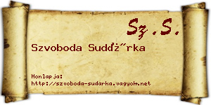 Szvoboda Sudárka névjegykártya